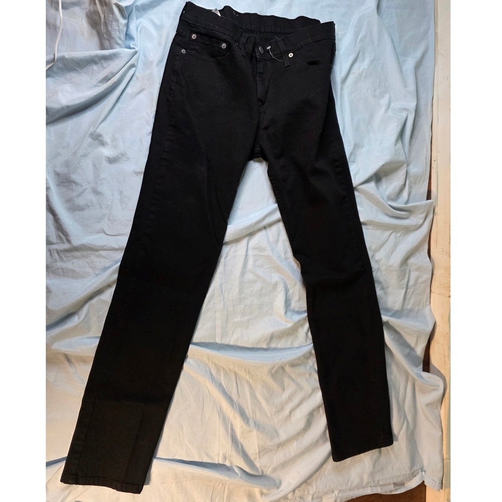Levi's 511 Slim Fit Jeans Black Denim Solid Casual Pants 32x34